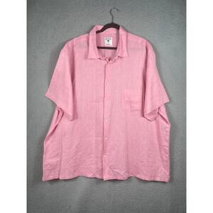 Proper Tropics Mens Size 4XB Short Sleeve Linen Blend Button Up Shirt